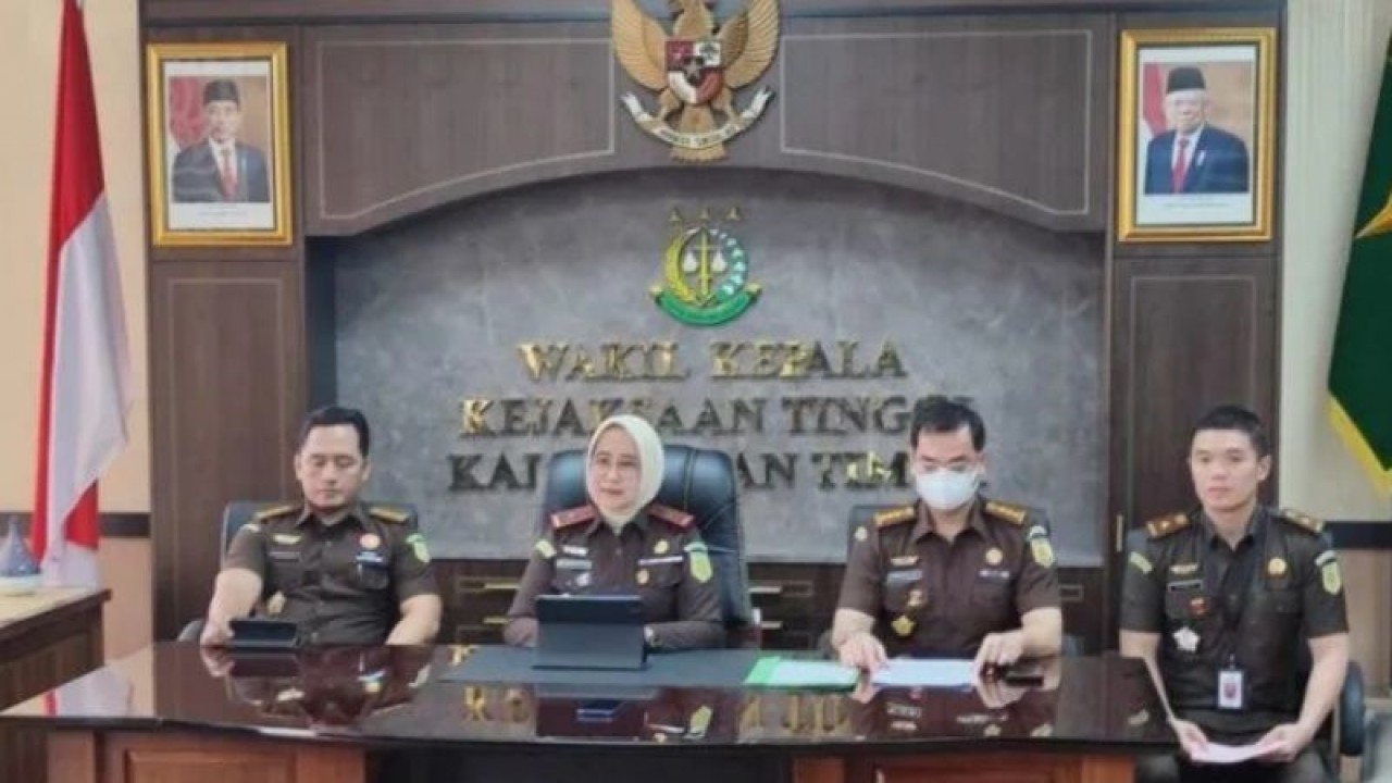 Kejati Kaltim merilis perkembangan kasus dugaan korupsi di perusda setempat. (ANTARA/HO/Humas Kejati Kaltim)