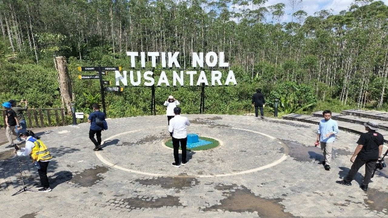 Titik Nol Ibu Kota Negara (IKN) Nusantara di Penajam Paser Utara, Kalimantan Timur. ANTARA/Aji Cakti.