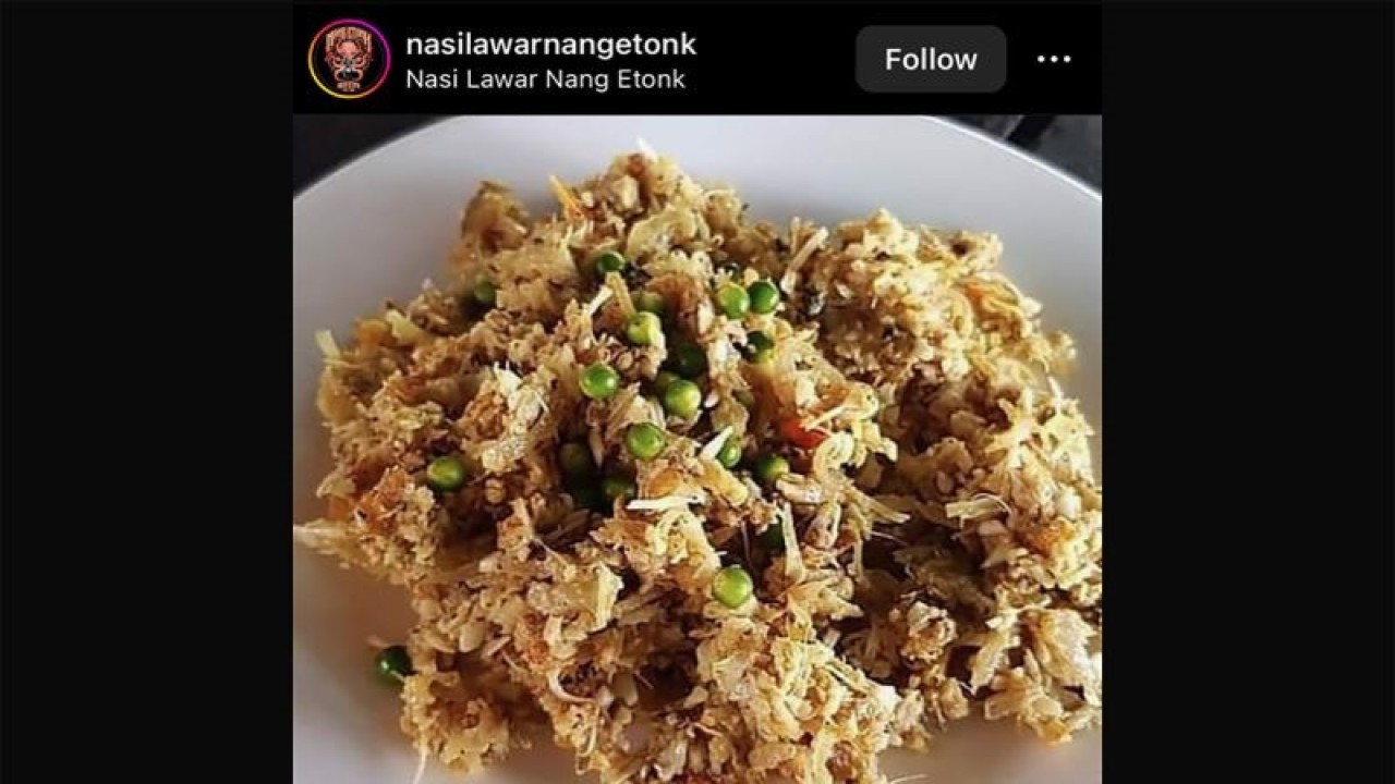 Tangkapan layar - Lawar Gurita hasil olahan Putu Agus di halaman IG @nasilawarnangetonk. ANTARA/HO-@nasilawarnangetonk/.
