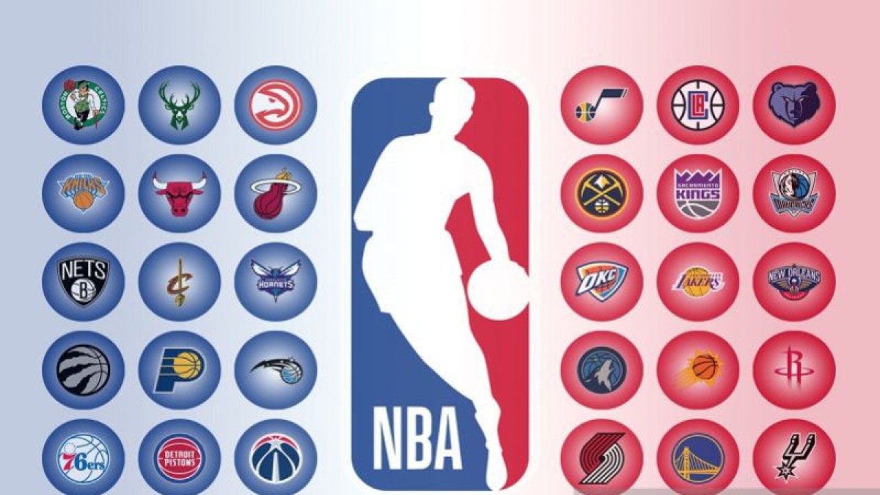 Ilustrasi liga bola basket Amerika Serikat, NBA, dan 30 tim pesertanya. (ANTARA/Gilang Galiartha)