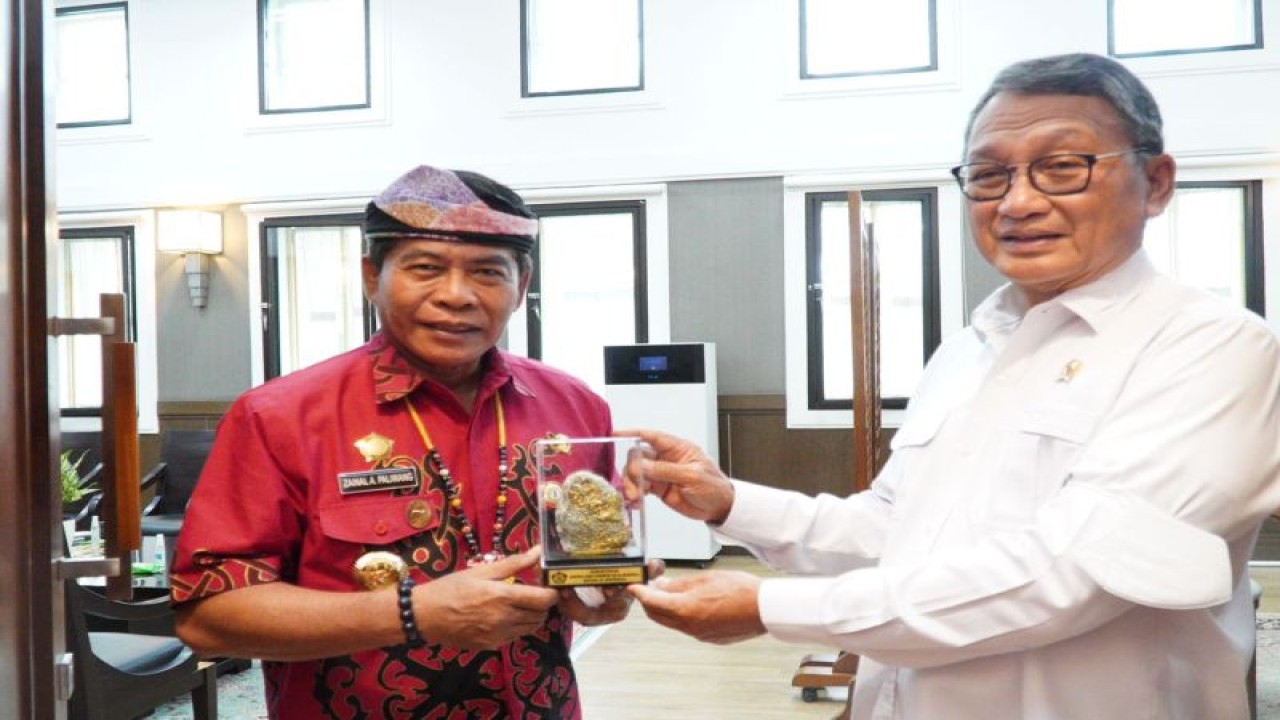 Gubernur Kalimantan Utara Zainal Arifin Paliwang saat melakukan audiensi bersama Menteri Energi Sumber Daya Mineral (ESDM) RI Arifin Tasrif di Jakarta, Kamis (9/2). ANTARA/HO-DKISP Provinsi Kaltara.