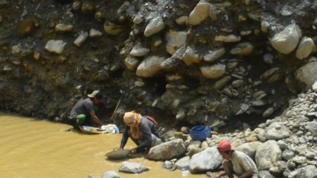 Ilustrasi: Potret penambang emas tradisional di lokasi penambangan emas ilegal di Kampung Wasirawi Distrik Masni Kabupaten Manokwari Papua Barat. (ANTARA/HANS ARNOLD KAPISA)