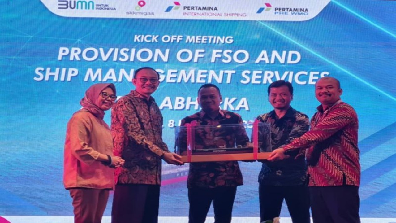 Suasana "kick off meeting" antara PT Pertamina International Shipping (PIS) dan PT Pertamina Hulu Energi West Madura Offshore (PHE WMO) terkait kerja sama untuk mengoptimalkan kapal "Floating Storage and Offloading" (FSO) Abherka. ANTARA/HO-Humas PT Pertamina International Shipping (PIS).