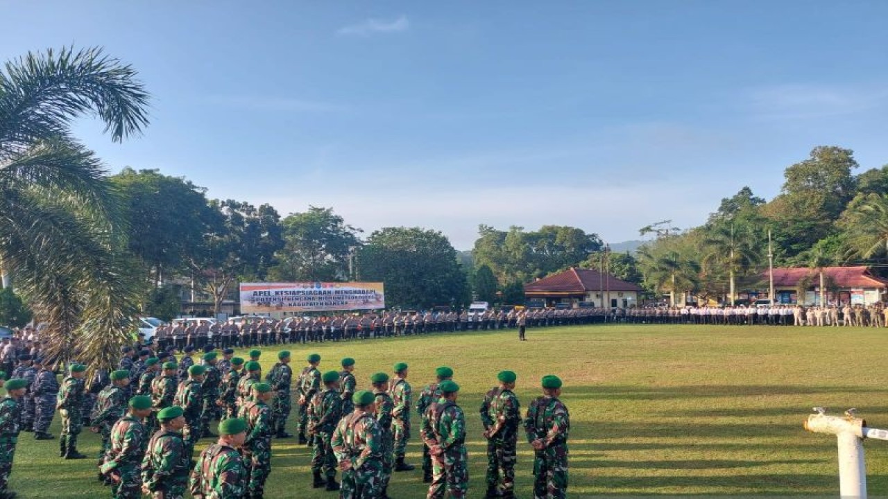 Polres Bangka gelar apel pasukan gabungan antisipasi bencana. (ANTARA/Kasmono)