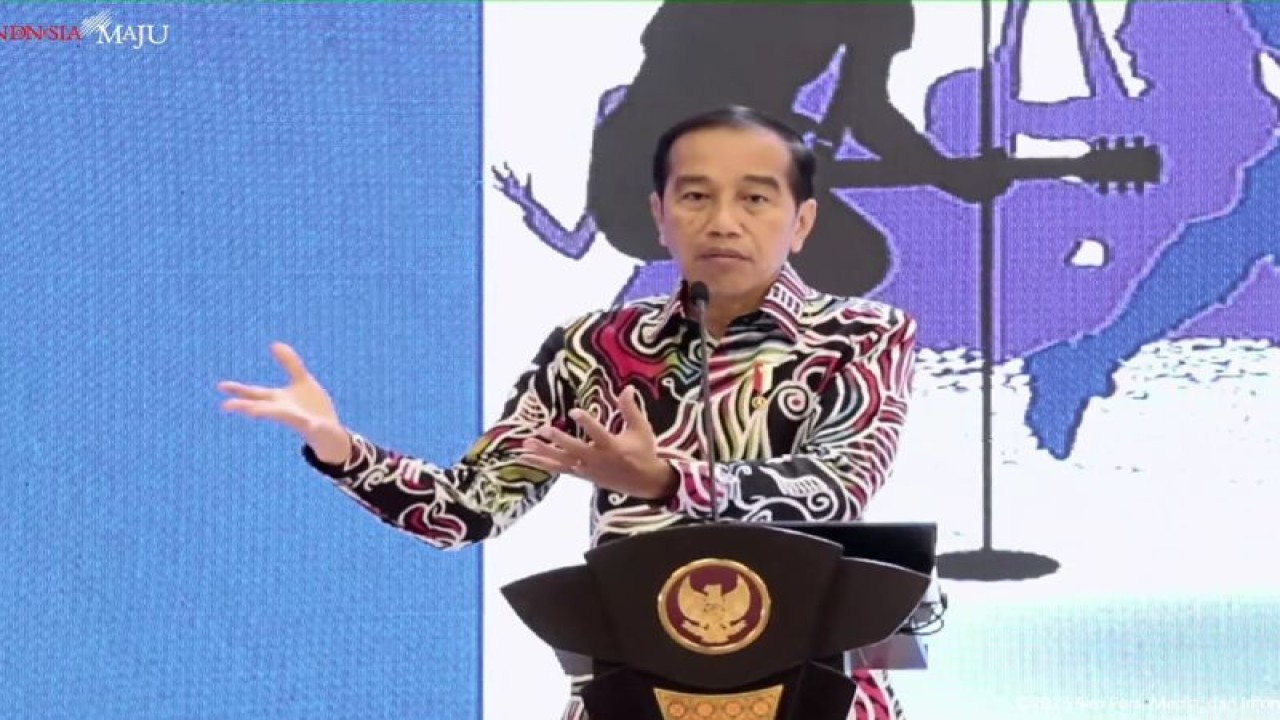 Tangkapan layar Youtube Sekretariat Presiden, Presiden Joko Widodo memberikan arahan pada Rakernas APPSI di Balikpapan, Kalimantan Timur, Kamis (23/2/2023). ANTARA/Rangga Pandu Asmara Jingga