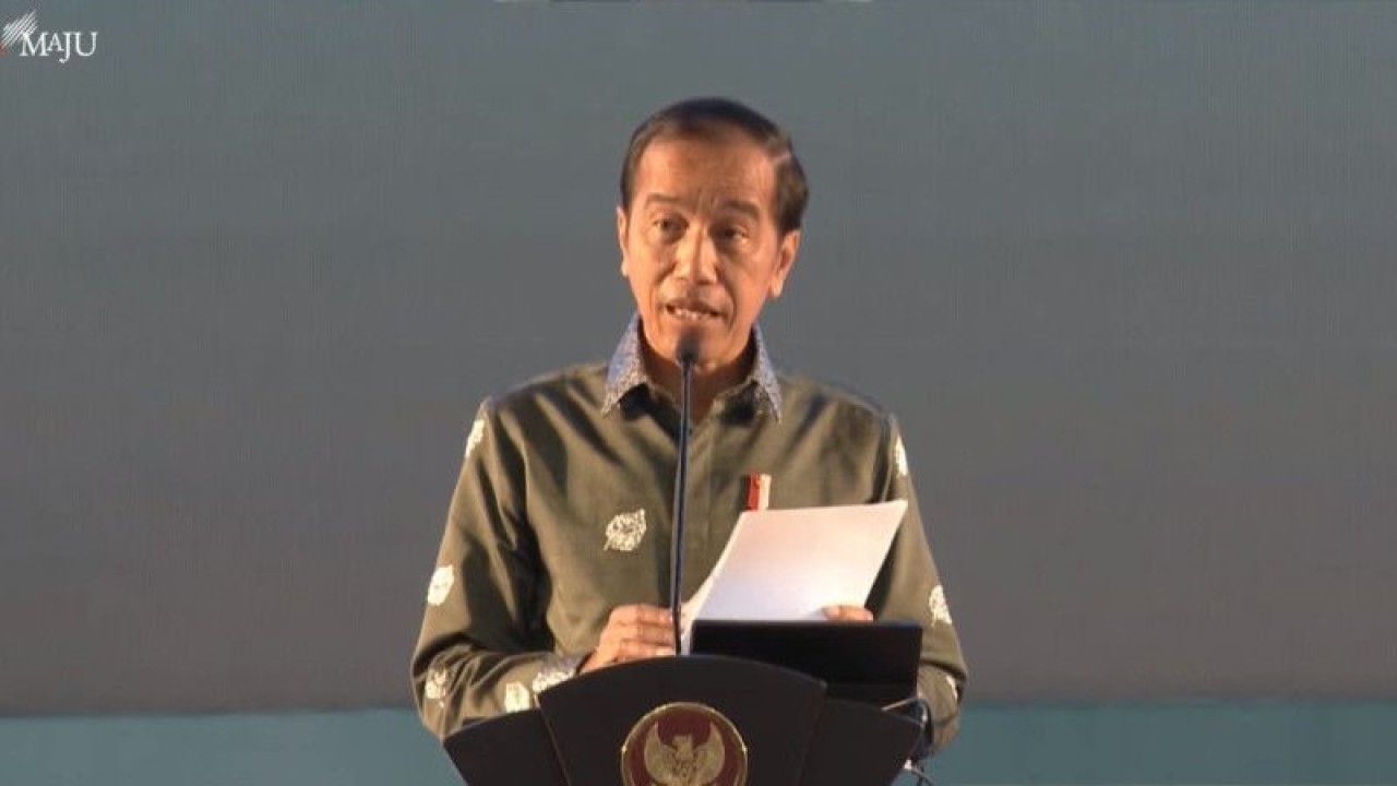Tangkap layar - Presiden Joko Widodo dalam acara puncak Hari Pers Nasional Tahun 2023 di Medan, Sumatera Utara, Kamis (9/2/2023). (ANTARA/Desca Lidya Natalia)
