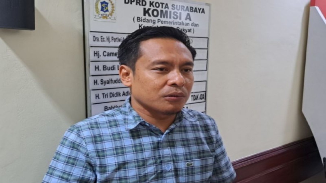 Ketua Pansus Revisi Perda Nomor 5 Tahun 2019 Tentang Penyelenggaraan Reklame DPRD Surabaya, Jatim, Arif Fathoni. ANTARA/HO-Diskominfo Surabaya.