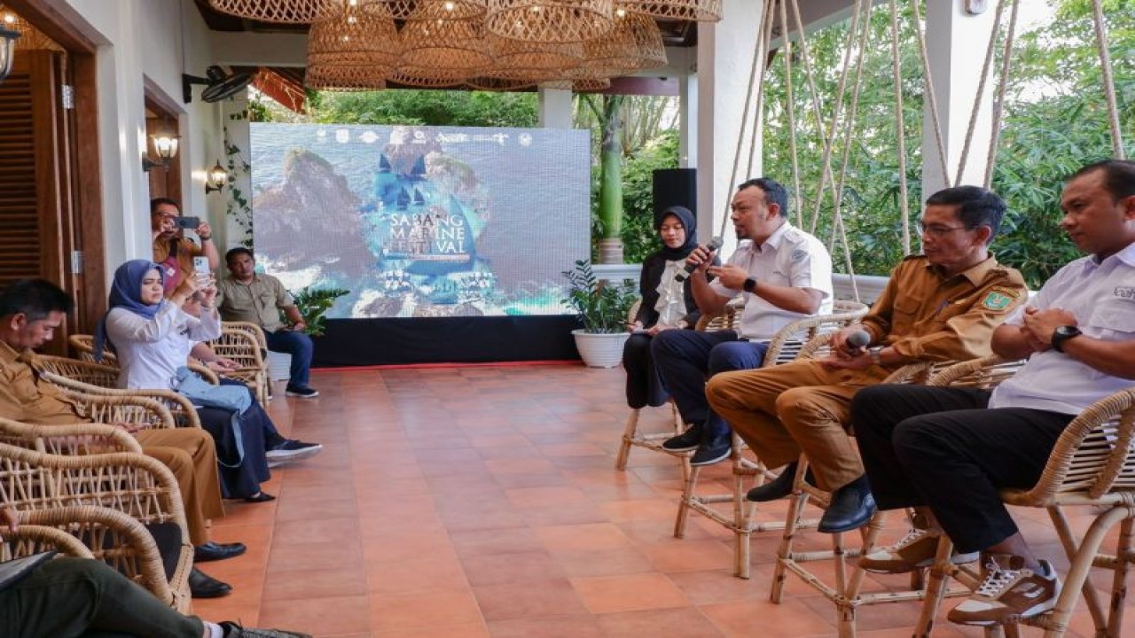 Konferensi pers penyelenggaraan Sabang Marine Festival 2023 di Sabang, Aceh, Minggu (19/2/2023). ANTARA/HO-Pemkot Sabang