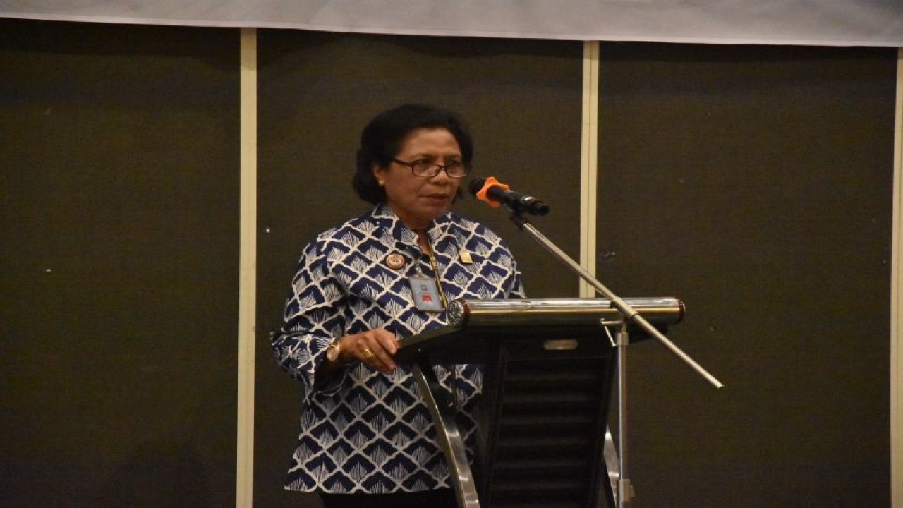 Kakanwil Kemenkumham Nusa Tenggara Timur Marciana D Jone saat membuka kegiatan SPIP dan ZI di Kupang. ANTARA/Ho-Humas Kanwil Kemenkumham NTT