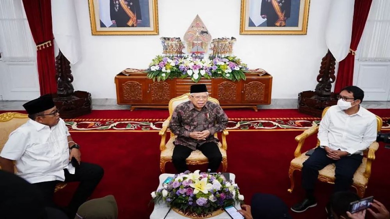 Wakil Presiden (Wapres) KH Ma'ruf Amin optimis pemerintah akan mampu mencapai target penurunan angka kemiskinan dan kemiskinan ekstrem pada 2024. (EP/SK-BPMI, Setwapres)