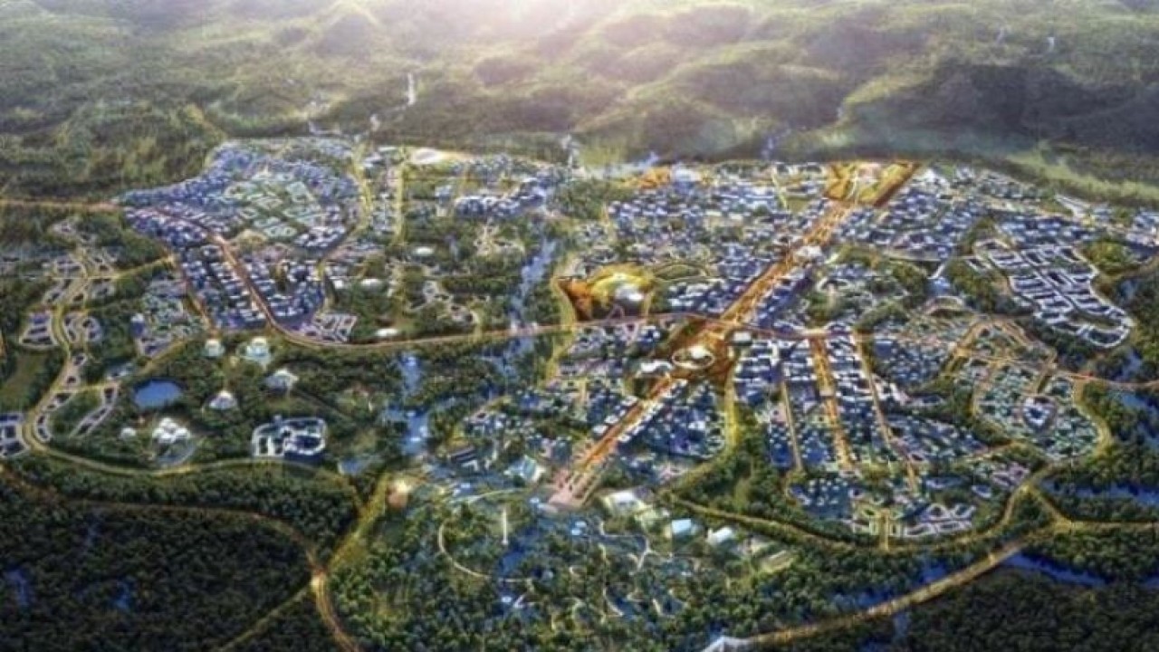 Desain Kawasan Inti Pusat Pemerintahan atau KIPP Ibu Kota Negara Nusantara. (ANTARA/HO-Kementerian PUPR)