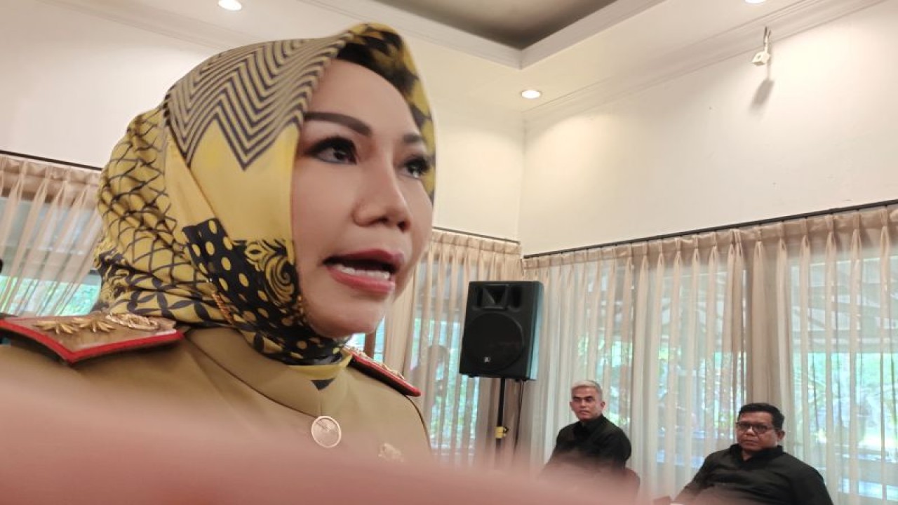 Kepala Dinas Pemberdayaan Masyarakat Desa dan Transmigrasi Provinsi Lampung Zaidirina saat memberi keterangan. ANTARA/Ruth Intan Sozometa Kanafi.