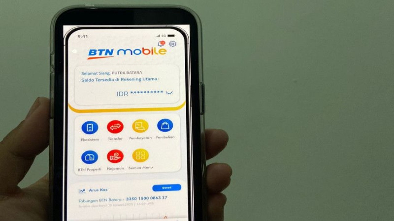 Aplikasi mobile banking milik PT Bank Tabungan Negara (Persero) Tbk (kode saham: BBTN). (BTN)