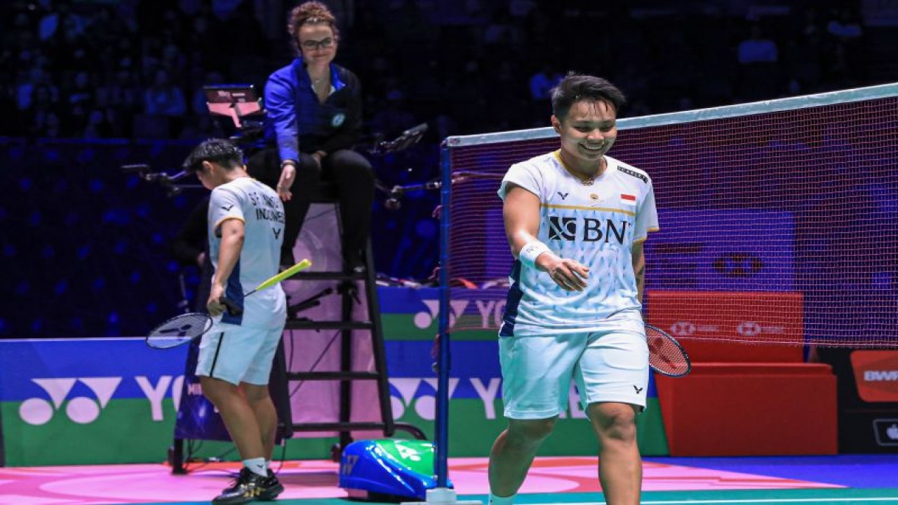 Ganda putri Apriyani Rahayu/Siti Fadia Silva Ramadhanti kalah pada babak perempat final All England 2023 ketika menghadapi Baek Ha Na/Lee So Hee dari Korea Selatan, Jumat. (ANTARA/HO-PP PBSI)