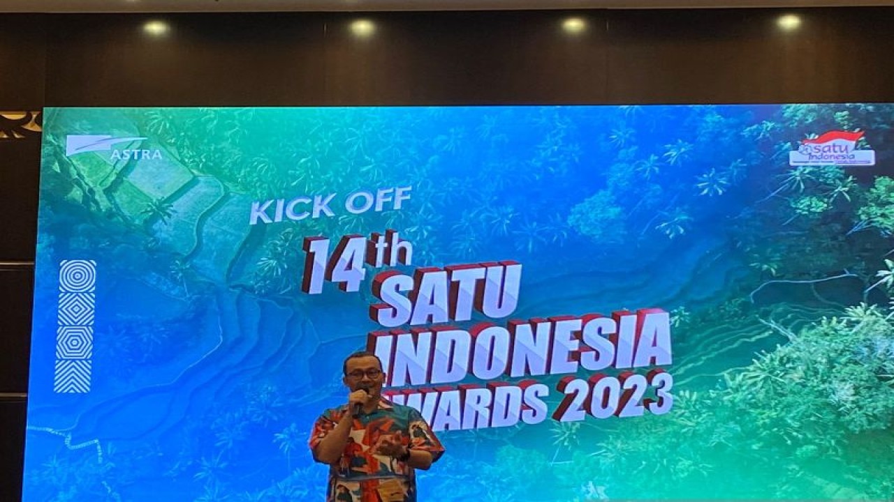 Head of Corporate Communication Astra Boy Kelana Soebroto dalam Kick Off SATU Indonesia Awards, di Jakarta, Senin (6/3/2023). ANTARA/Sanya Dinda.