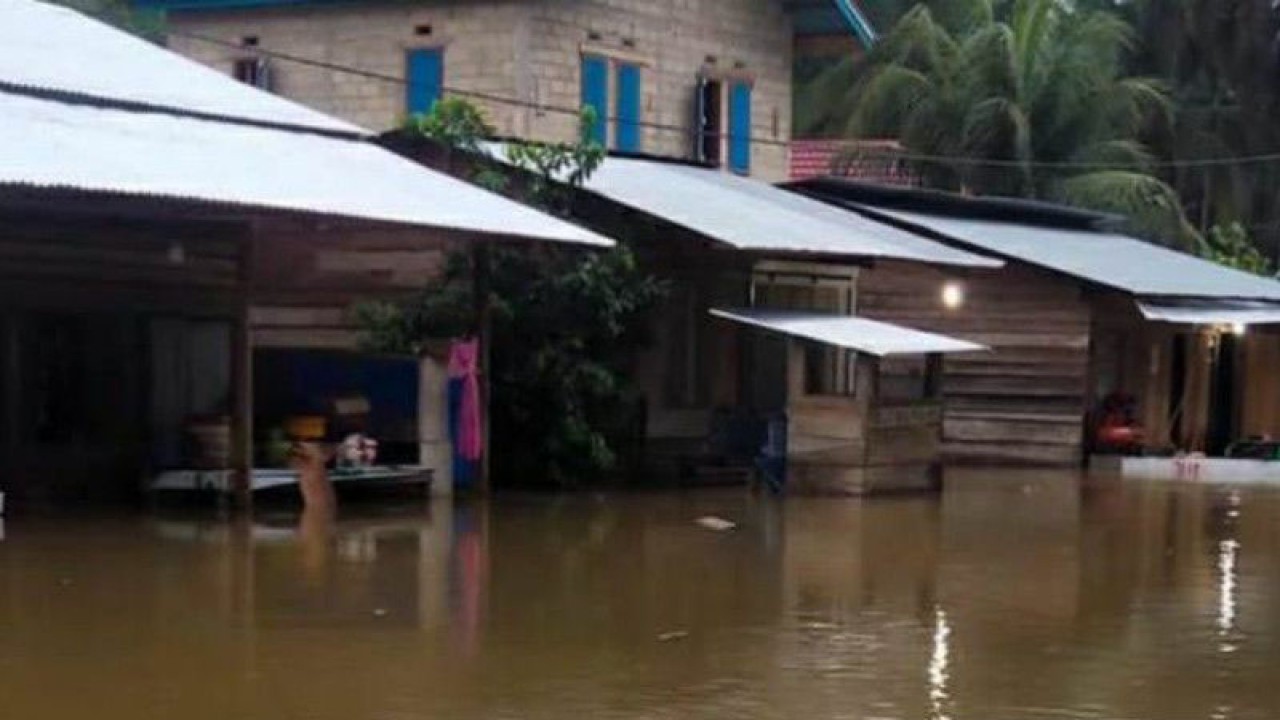 Banjir di Dharmasraya. (ANTARA/BPBD Dharmasraya)