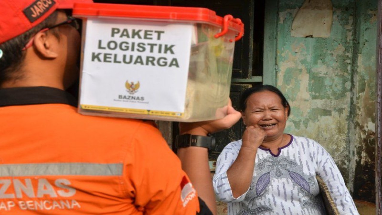 Paket bantuan logistik Badan Amil Zakat Nasional untuk penerima yang membutuhkan. (ANTARA/HO-Baznas)