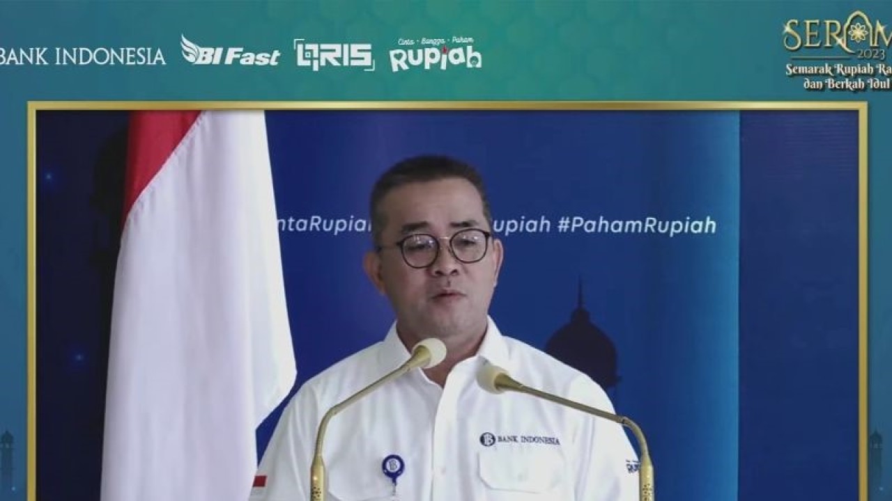 Tangkapan layar - Kepala Departemen Pengelolaan Uang Bank Indonesia Marlison Hakim dalam Semarak Rupiah Ramadhan dan Berkah Idul Ftri 2023, Senin (20/3/2023). ANTARA/Sanya Dinda.