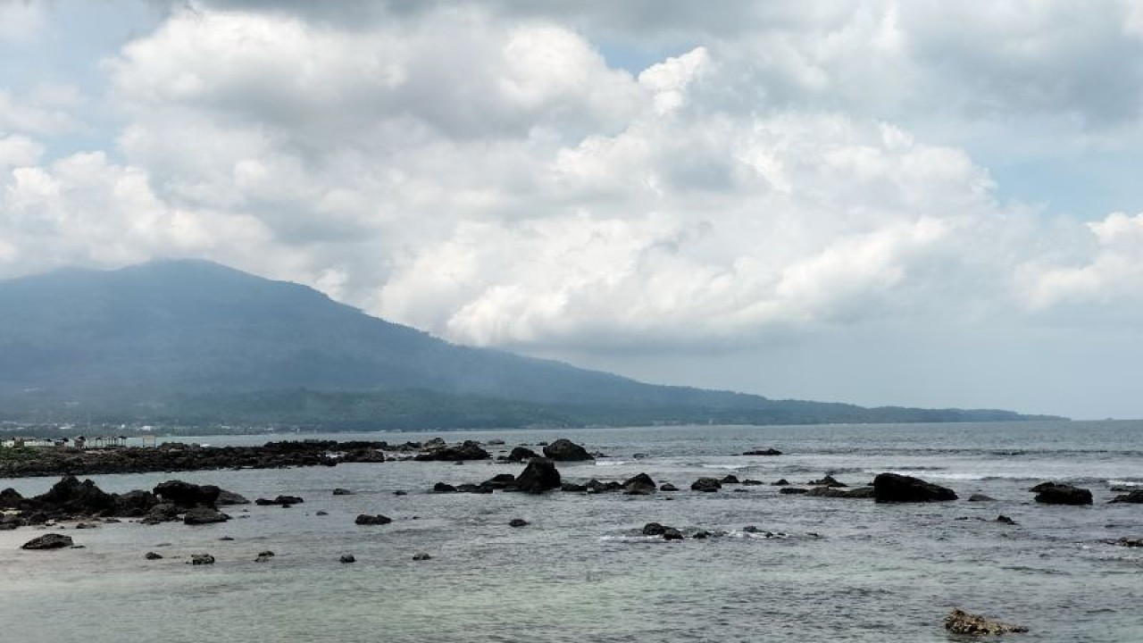 Tempat kemunculan buaya di Pantai Baru Rame Kecamatan Kalianda Lampung Selatan (ANTARA/Riadi Gunawan)