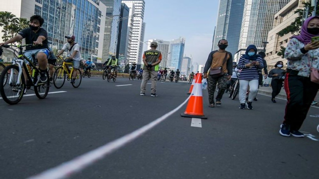 Hari bebas kendaraan bermotor (car free day) di Jakarta tetap diselenggarakan selama bulan suci Ramadhan. (NTMC Polri)