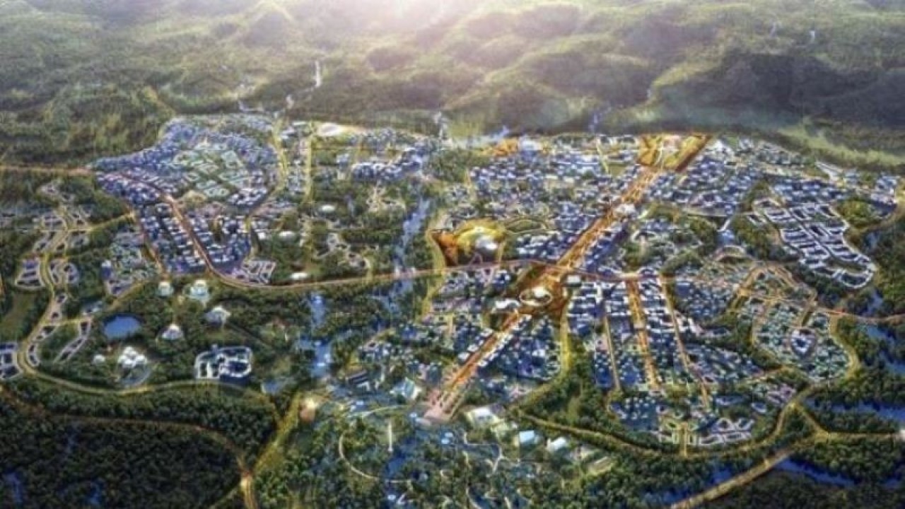 Desain Kawasan Inti Pusat Pemerintahan atau KIPP Ibu Kota Negara Nusantara. ANTARA/HO-Kementerian PUPR.