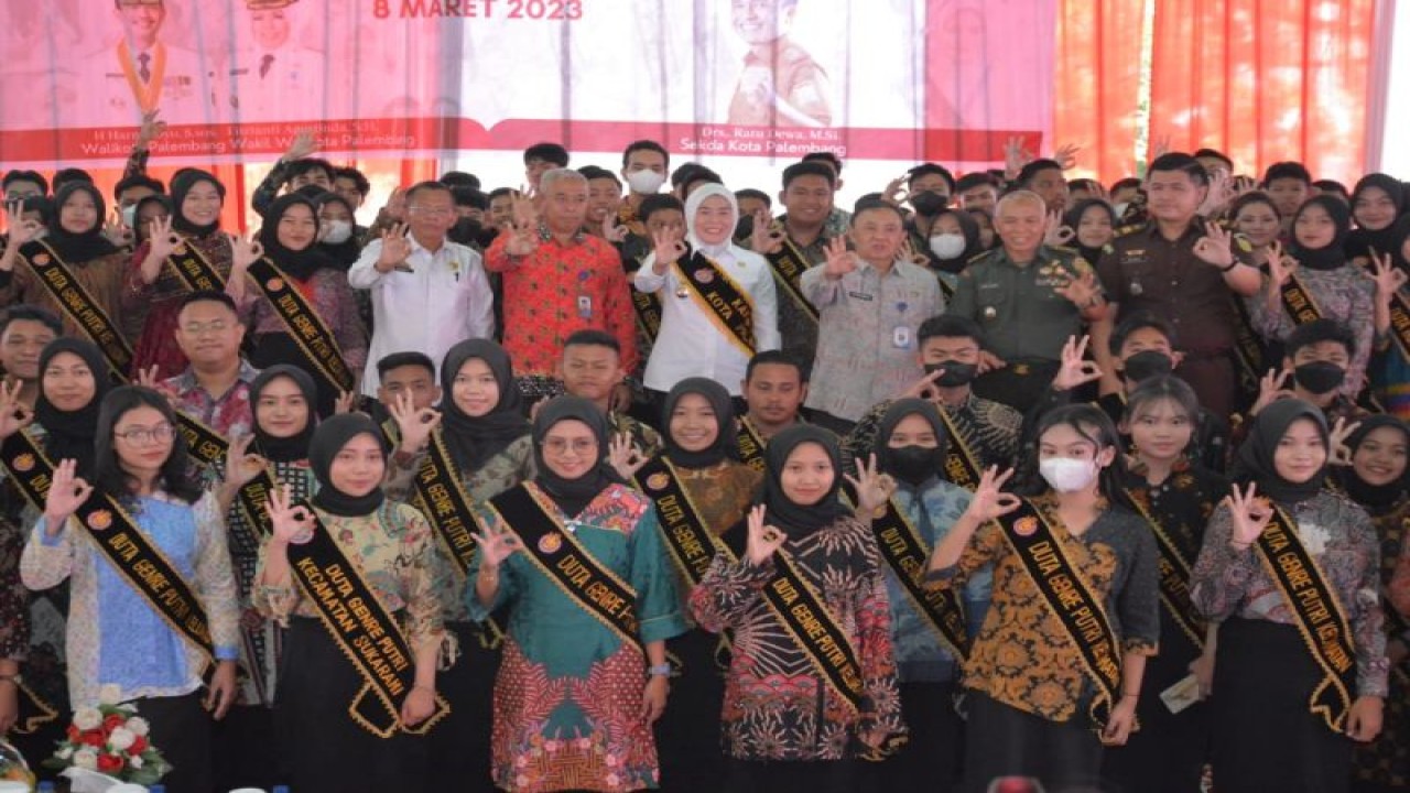 Pengukuhan duta GenRe tingkat kelurahan dan kecamatan se-Kota Palembang, Rabu (8/3/2023). (ANTARA/HO-Diskominfo Palembang)