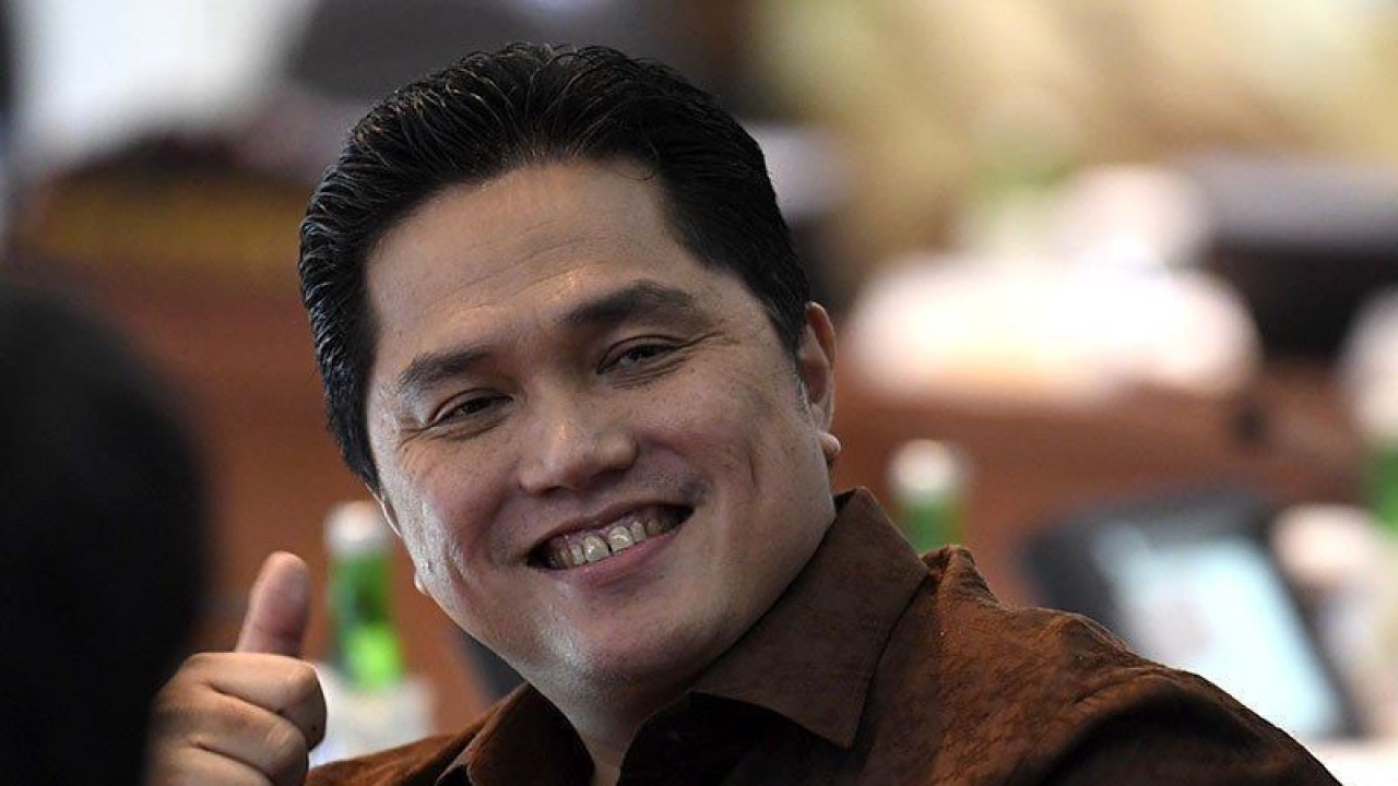 Menteri BUMN Erick Thohir. ANTARA FOTO/Puspa Perwitasari/aww/pri.