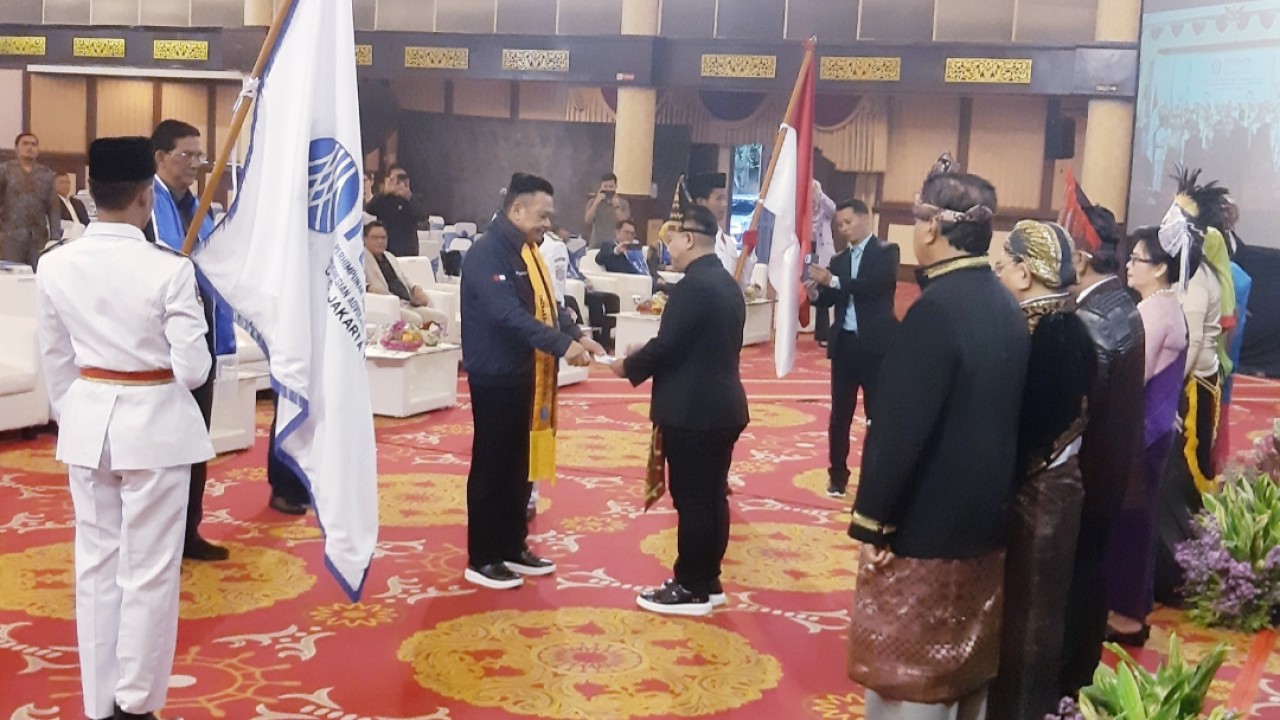 Otto Hasibuan saat pelantikan dan pengambilan sumpah pengurus DPC PERADI Jakarta Timur./Nusantaratv.com