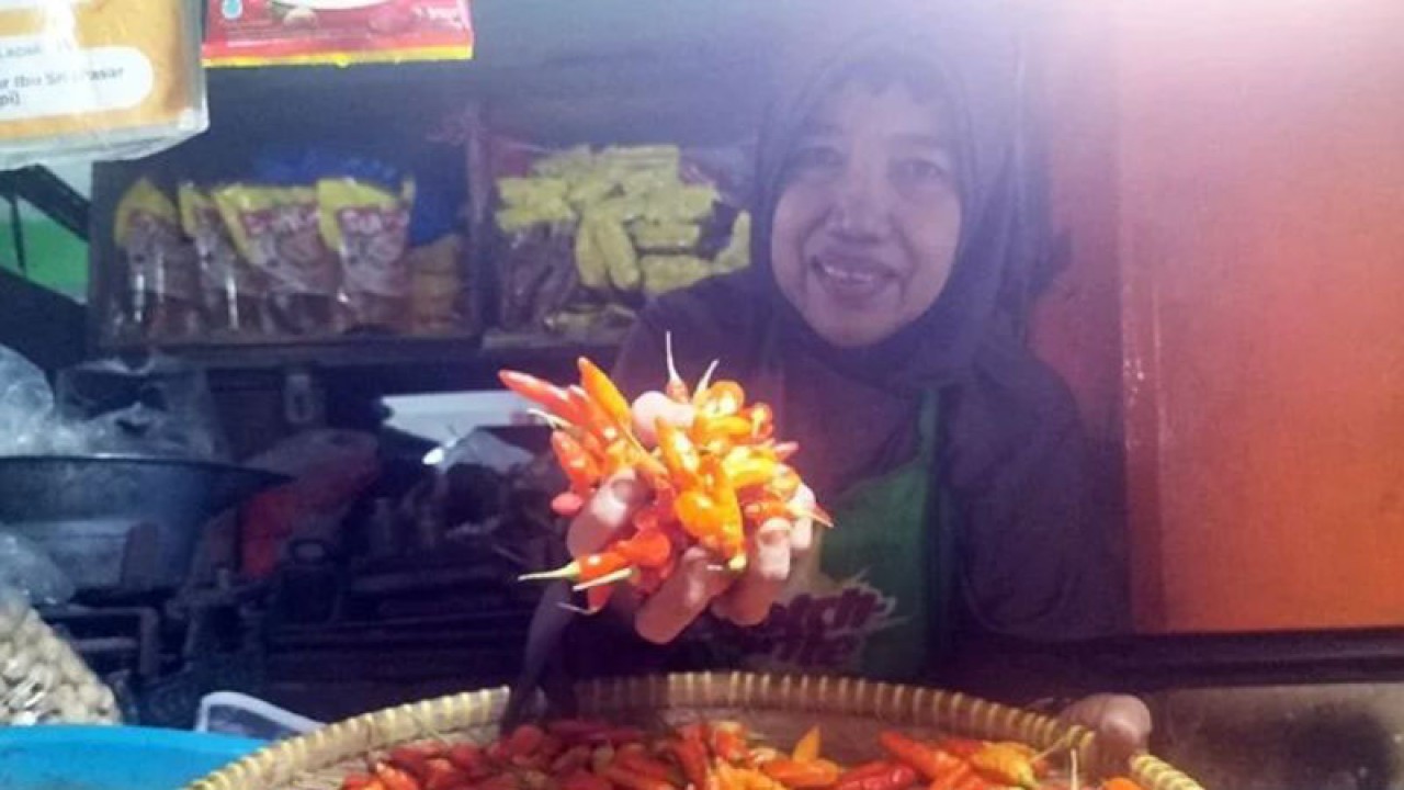 Pedagang sayuran di pasar Slipi, Jakarta Barat, Selasa (3/1/2023) ANTARA / Walda