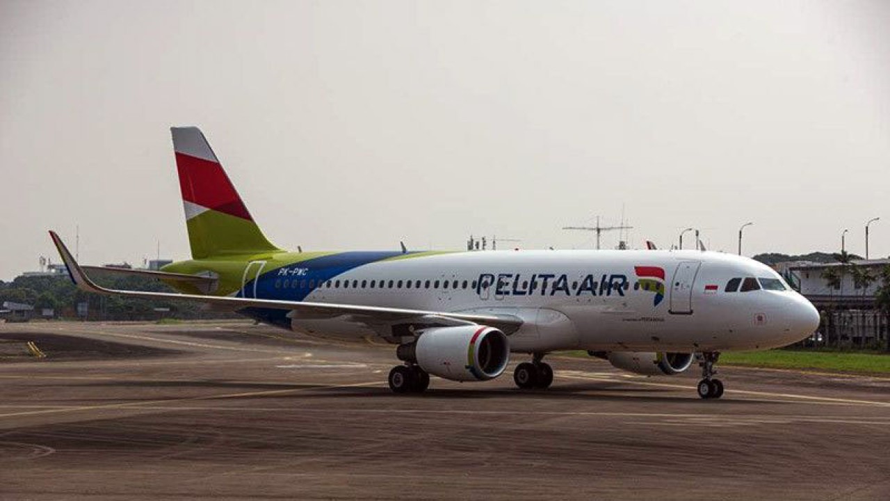 Pesawat Airbus A320 yang dioperasikan maskapai Pelita Air Service. Menteri BUMN Erick Thohir menargetkan maskapai Pelita Air Service dapat menerbangkan 20 pesawat pada tahun 2023. ANTARA/HO-Pelita Air/am.