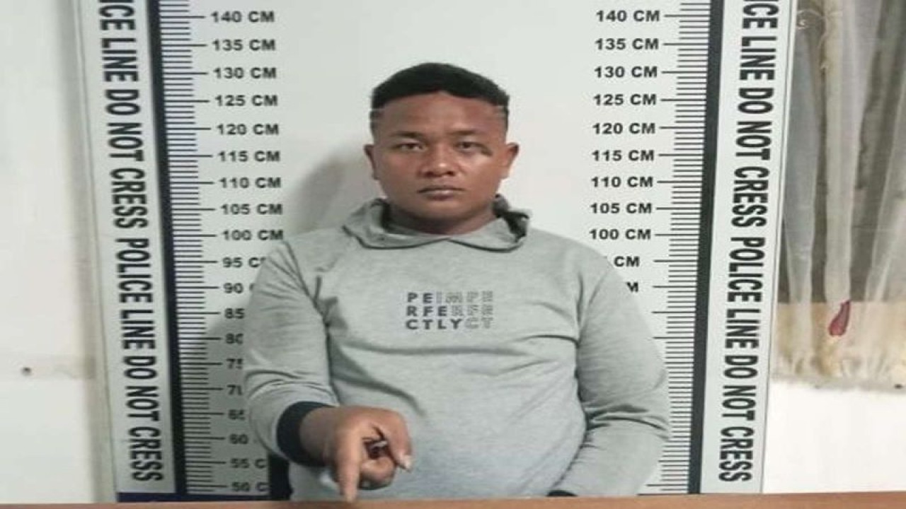 Seorang pria HRP (23) menyimpan narkotika jenis sabu ditahan di Polres Pematang Siantar. ((ANTARA/HO-Humas Polres Pematang Siantar)