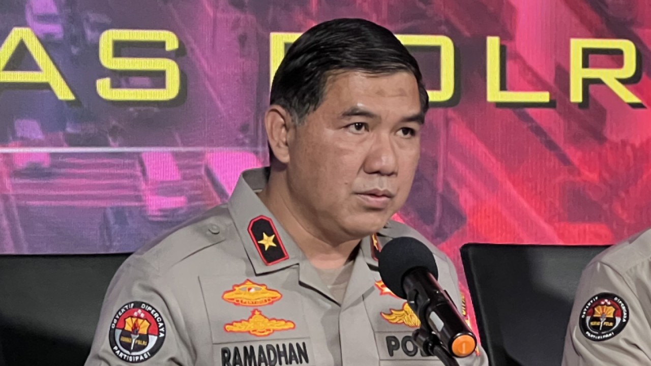 Kepala Biro Penerangan Masyarakat (Karopenmas) Divisi Humas Polri Brigjen Pol. Ahmad Ramadhan. (ANTARA/Putu Indah Savitri)
