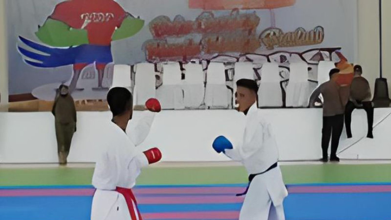Atlet Karate Maluku saat Pekan Olahraga Provinsi Maluku (POPMAL) IV (Antara/DedyAzis)