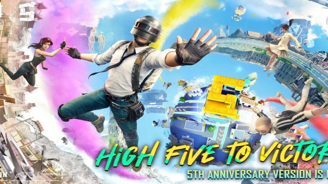 Poster PUBG Mobile "5th Anniversary: High Five to Victory" yang akan dirayakan di lima kota besar Indonesia. (ANTARA/HO/PUBG Mobile)