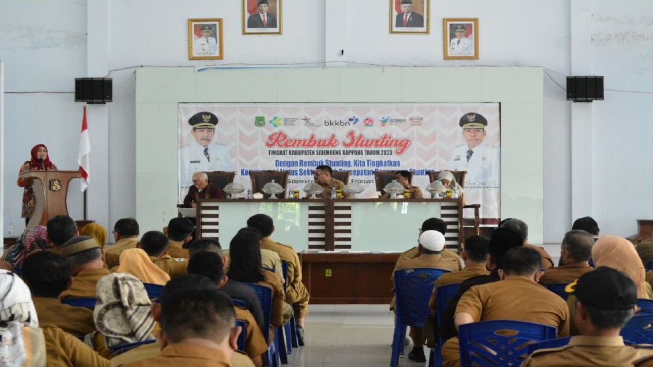 Pertemuan rembuk penanganan stunting di Kabupaten Sidrap, Sulsel, Selasa (28/02/2023). ANTARA Foto/HO-Humas Pemkab Sidrap