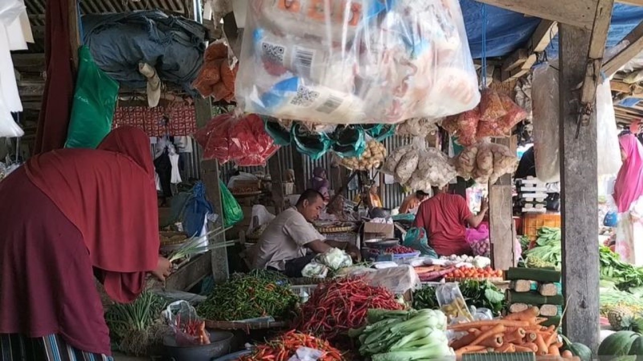 Sejumlah bahan pokok di pasar (ANTARA/Riadi Gunawan)