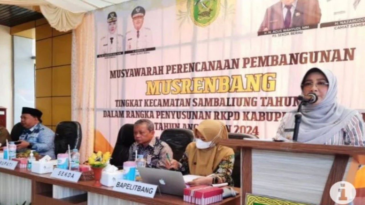 Bupati Kabupaten Berau Sri juniarsih saat melaksanakan Musrenbang. (ANTARA/Oz)