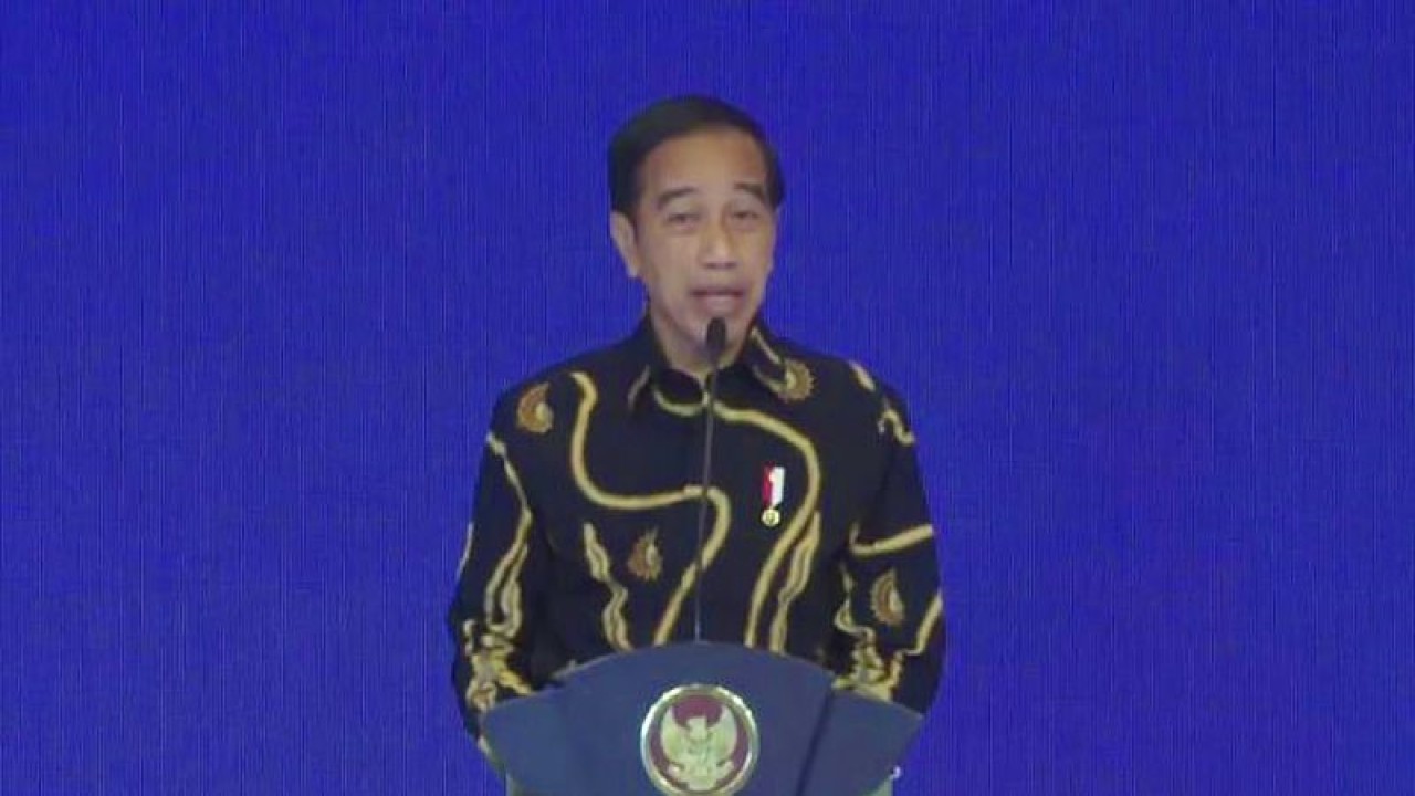 Tangkapan layar - Presiden Joko Widodo. (ANTARA/Gilang Galiartha/aa)
