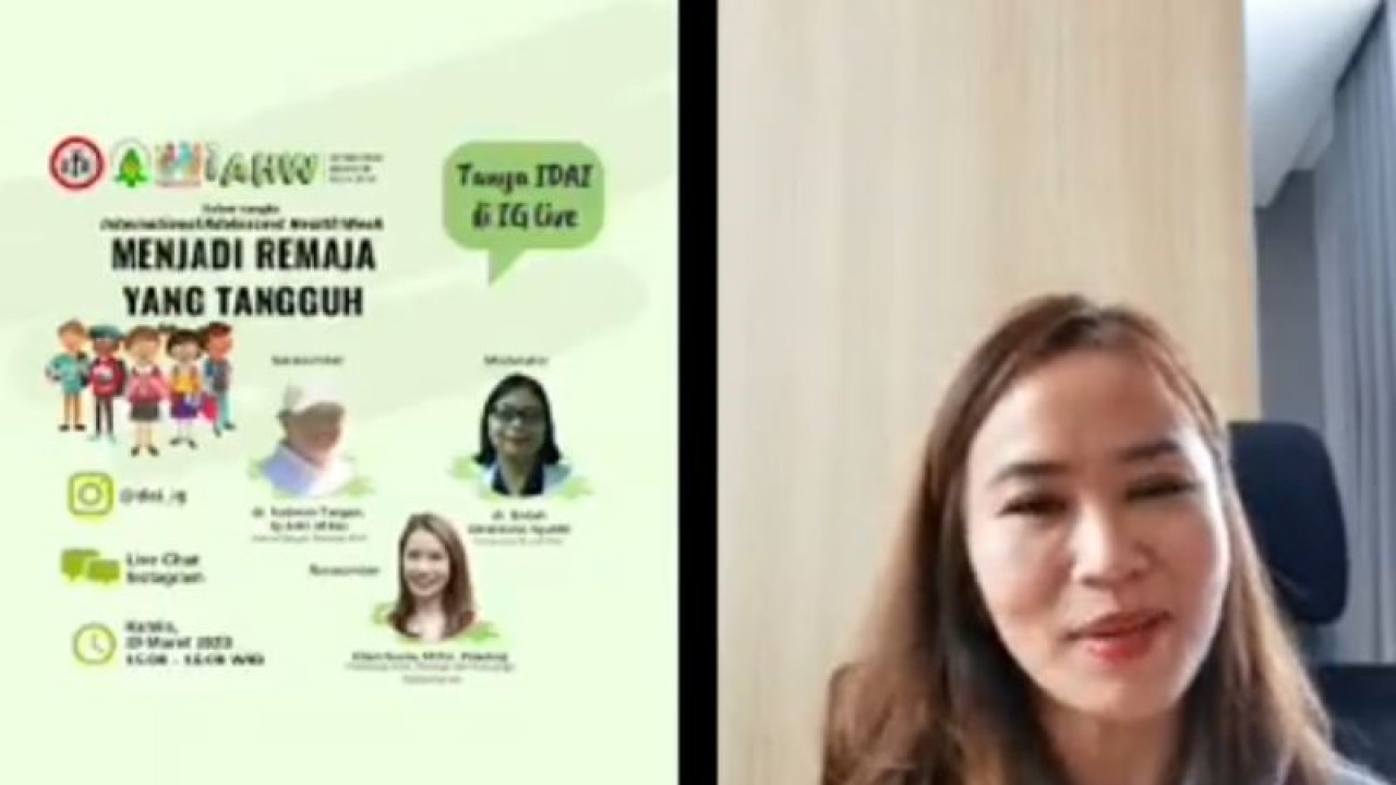 Tangkapan layar Psikolog Ellen Susila M.Psi.(ANTARA/Sean Filo Muhamad)