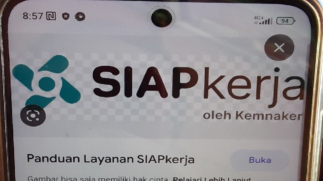 Aplikasi pencari kerja SIAPKerja Kemenaker.go.id. ANTARA/HO-Kemenaker