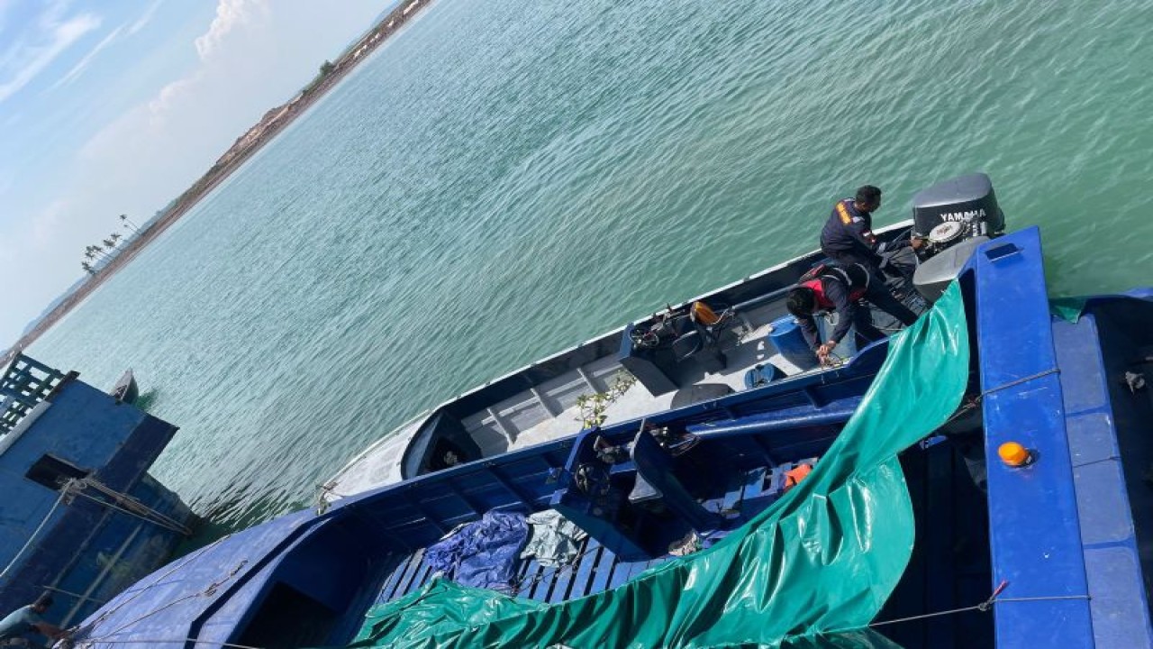 Petugas Bea Cukai membawa benih lobster hasil tangkapan ke Dermaga Bea Cukai Tanjung Uncang. (ANTARA/HO-Humas Bea Cukai Batam)