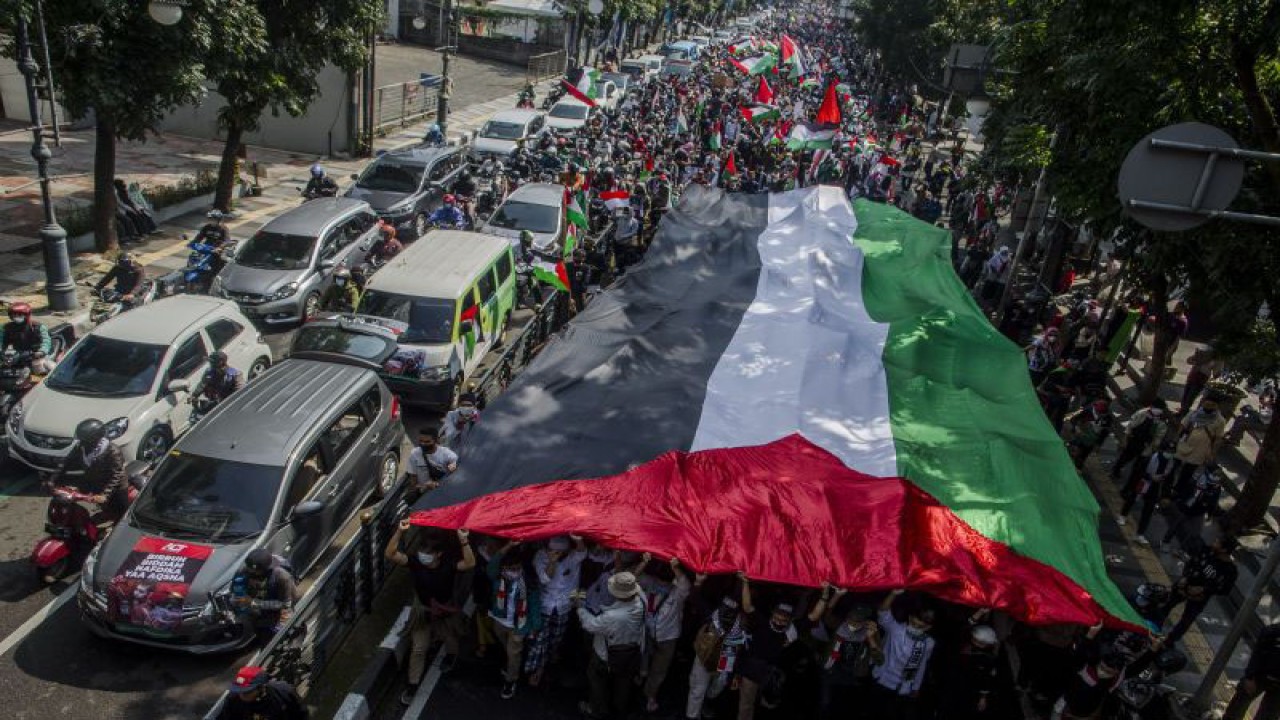 Ilustrasi - Dukungan kepada Palestina di Indonesia. (ANTARA FOTO/Novrian Arbi/foc)