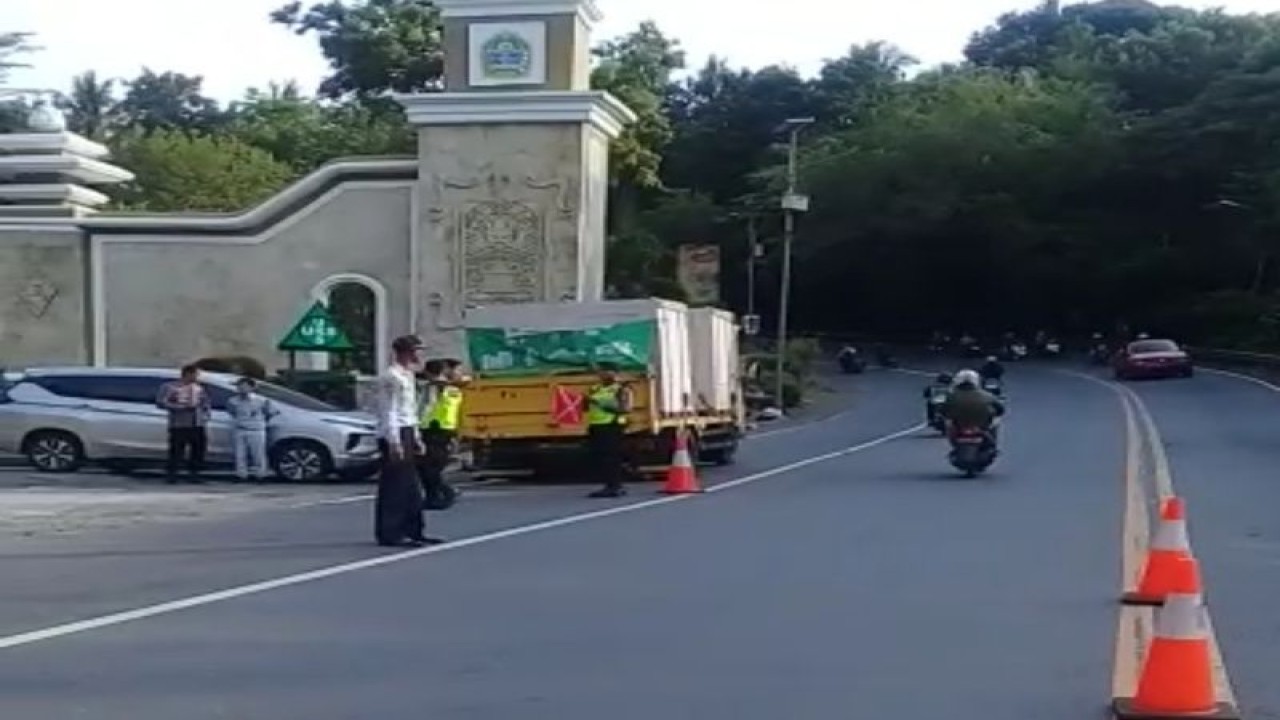 Kondisi jalur mudik di Patuk, Kabupaten Gunungkidul, pada Selasa (18/4). (ANTARA/HO-Dokumen Dishub Gunungkidul)
