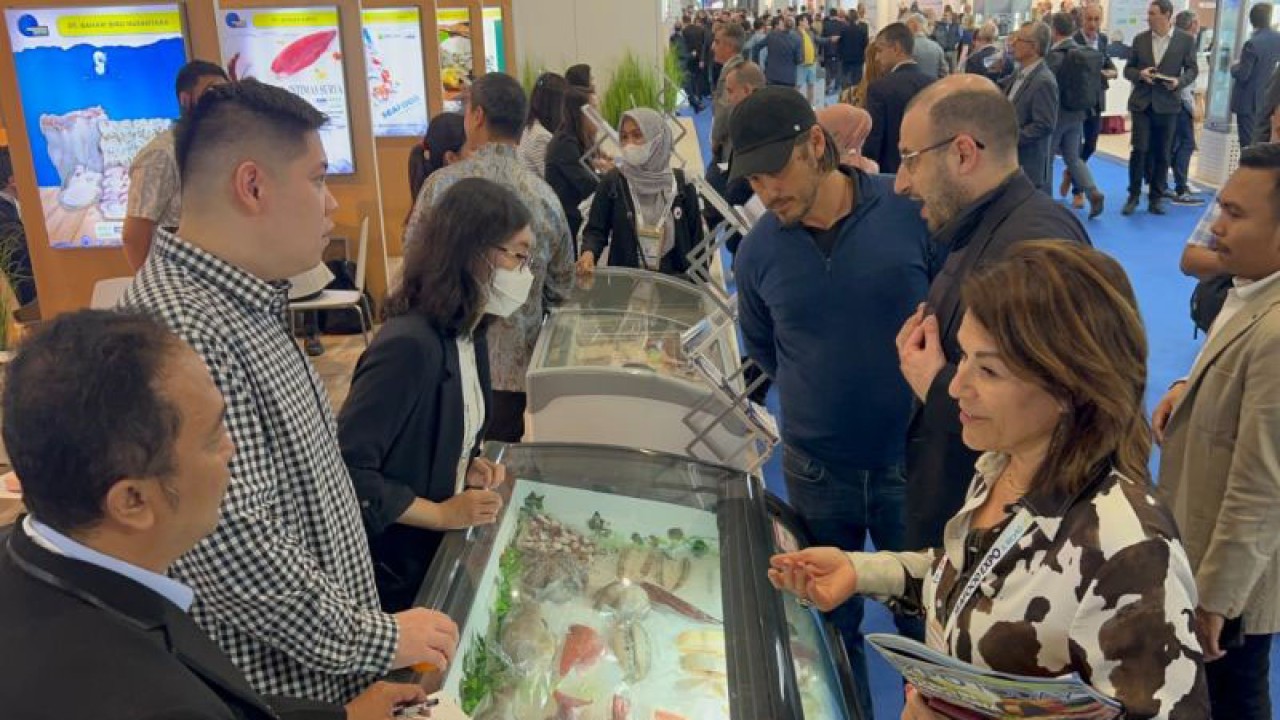 KKP tingkatkan ekspor ke Uni Eropa dengan ikut serta dalam pameran Seafood Expo Global 2023 di Barcelona, Spanyol pada 25-27 April 2023. ANTARA/ (Humas KKP)
