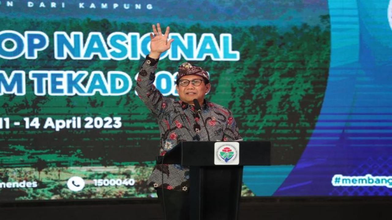 Menteri Desa, Pembangunan Daerah Tertinggal, dan Transmigrasi Abdul Halim Iskandar dalam Workshop Nasional Program TEKAD 2023 di Trans Resort Bali, Rabu (12/04/2023). (ANTARA/HO-KemendesPDTT)