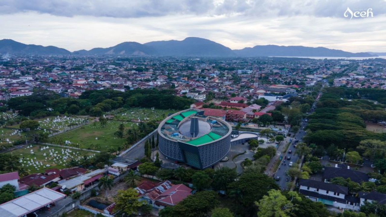 Museum Tsunami Aceh tampak dari udara (FOTO ANTARA/dok.)