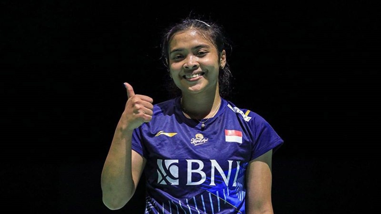 Pebulu tangkis tunggal putri Gregoria Mariska Tunjung saat berlaga pada Swiss Open 2023 di Basel, Jumat (23/3/2023). ANTARA/HO-PP PBSI/am.