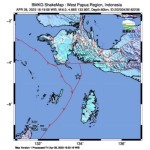 Peta pusat gempa berlokasi di laut wilayah Papua Barat pukul 16.19 WIB, Jumat (28/4/2023). (ANTARA/HO-BMKG)-1682677929