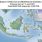 Peta titik panas yang terpantau Rabu (ANTARA/HO)-1681287120