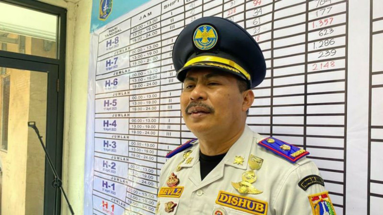 Kepala Terminal Kalideres Revi Zulkarnain memberikan keterangan kepada wartawan, Jakarta, Senin (17/4/2023). ANTARA/Luthfia Miranda Putri